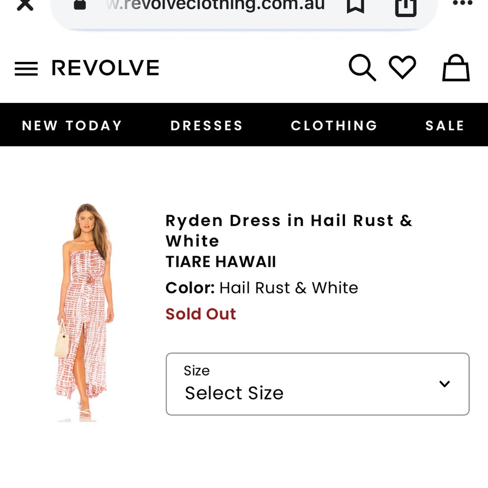 NWT Anthropologie Tiare Hawaii Ryden Dress in Hail Rust & White Size M/L - Picture 7 of 7